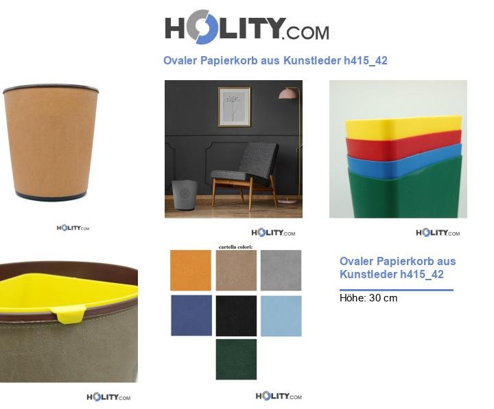 Ovaler Papierkorb aus Kunstleder h415_42