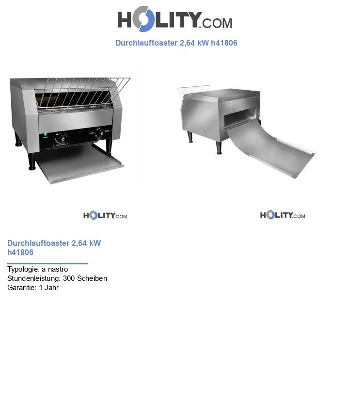 Durchlauftoaster 2,64 kW h41806