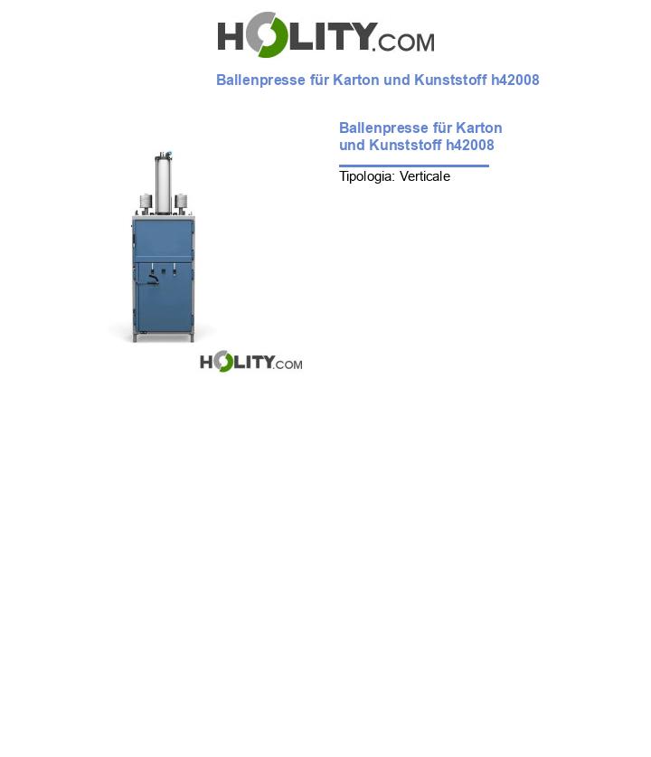 Ballenpresse für Karton und Kunststoff h42008