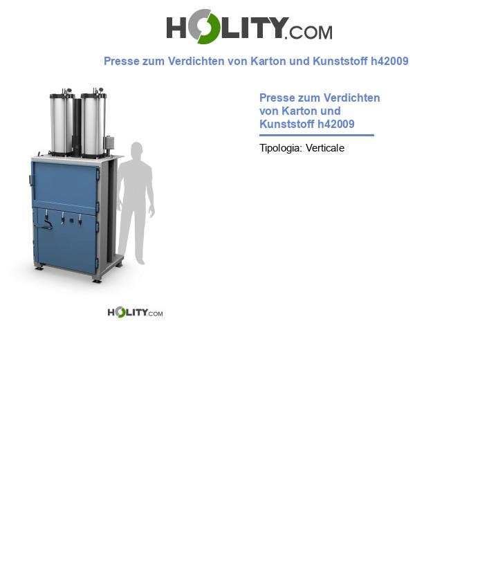 Presse zum Verdichten von Karton und Kunststoff h42009