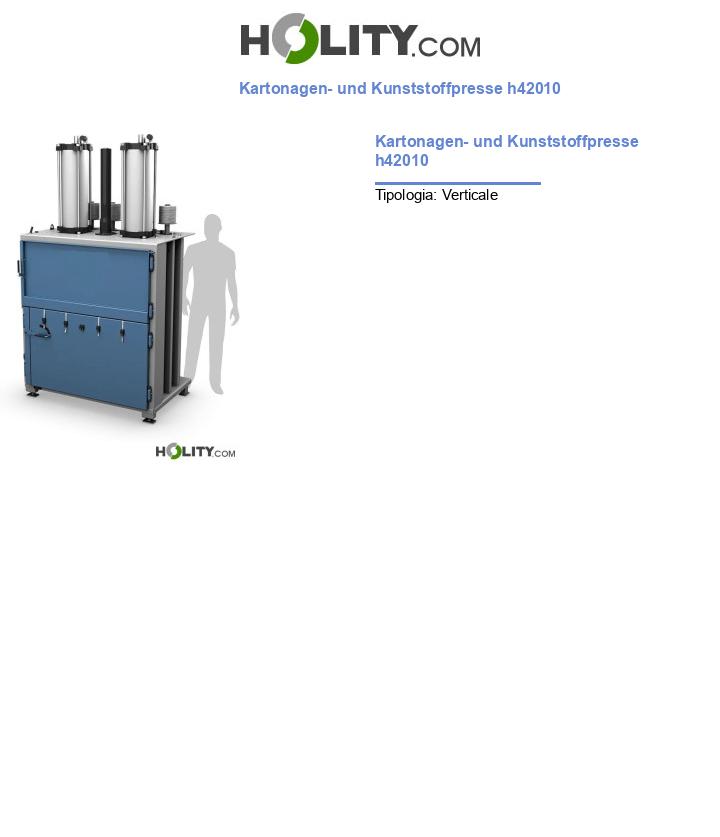 Kartonagen- und Kunststoffpresse h42010