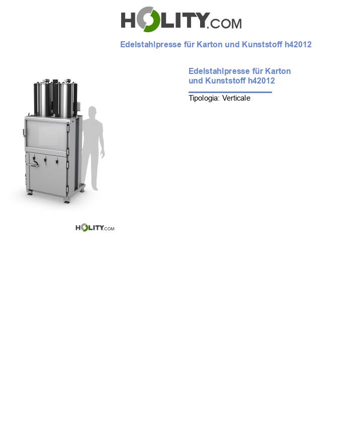 Edelstahlpresse für Karton und Kunststoff h42012