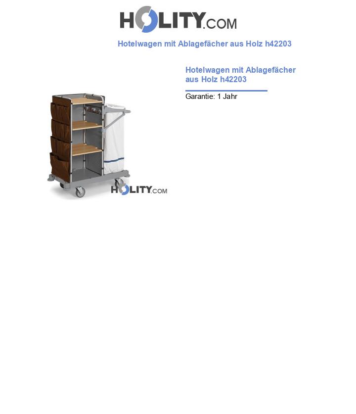 Hotelwagen mit Ablagefächer aus Holz h42203