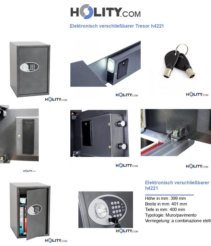 Elektronisch verschließbarer Tresor h4221