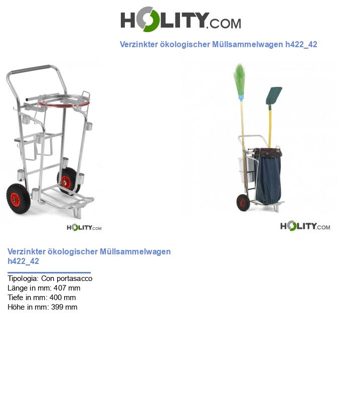 Verzinkter ökologischer Müllsammelwagen h422_42