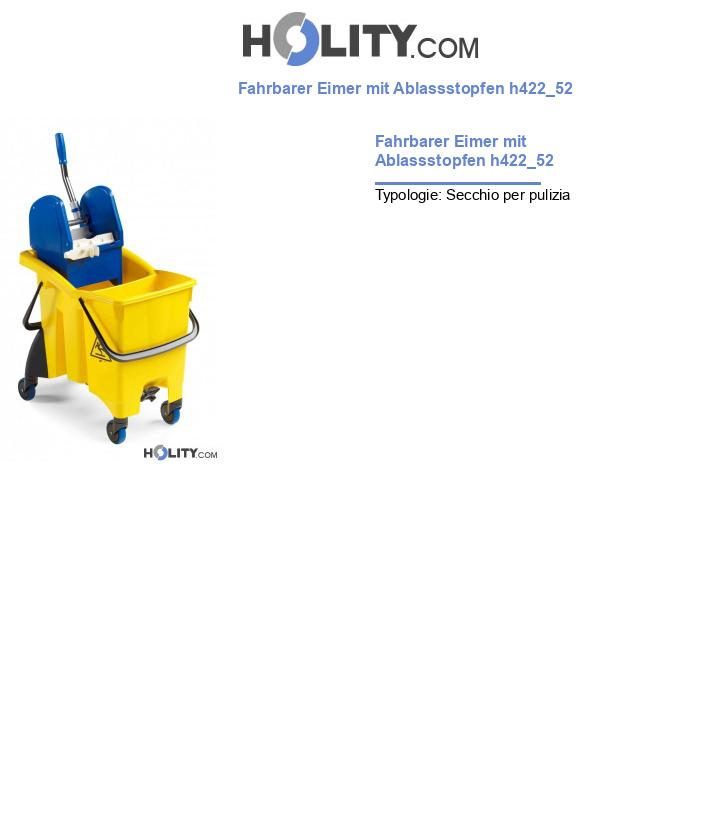 Fahrbarer Eimer mit Ablassstopfen h422_52