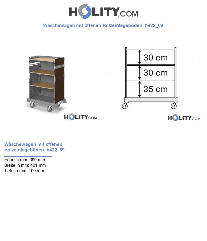 Wäschewagen mit offenen Holzeinlegeböden  h422_69