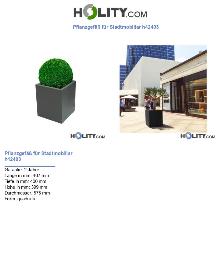 Pflanzgefäß für Stadtmobiliar h42403