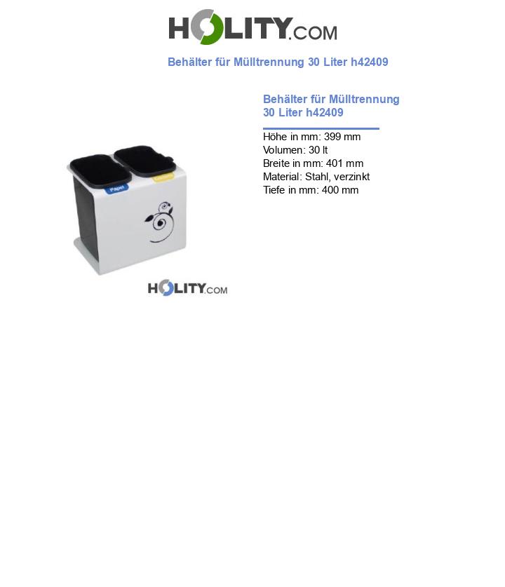 Behälter für Mülltrennung 30 Liter h42409