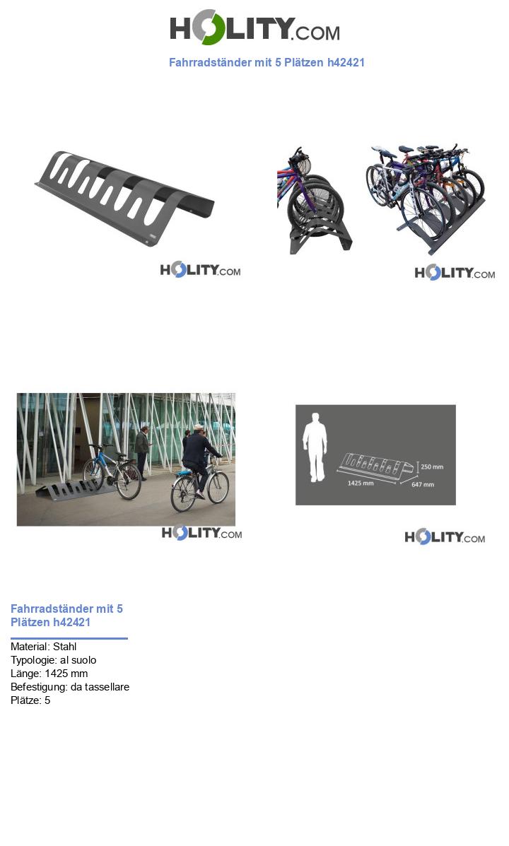 Fahrradständer mit 5 Plätzen h42421