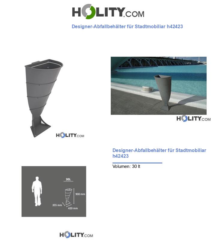 Designer-Abfallbehälter für Stadtmobiliar h42423