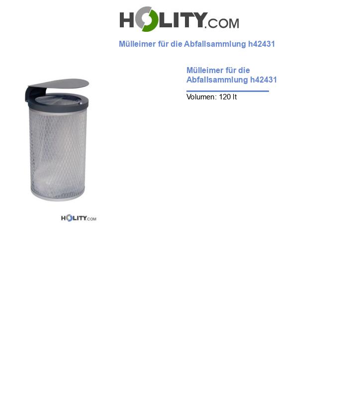 Mülleimer für die Abfallsammlung h42431