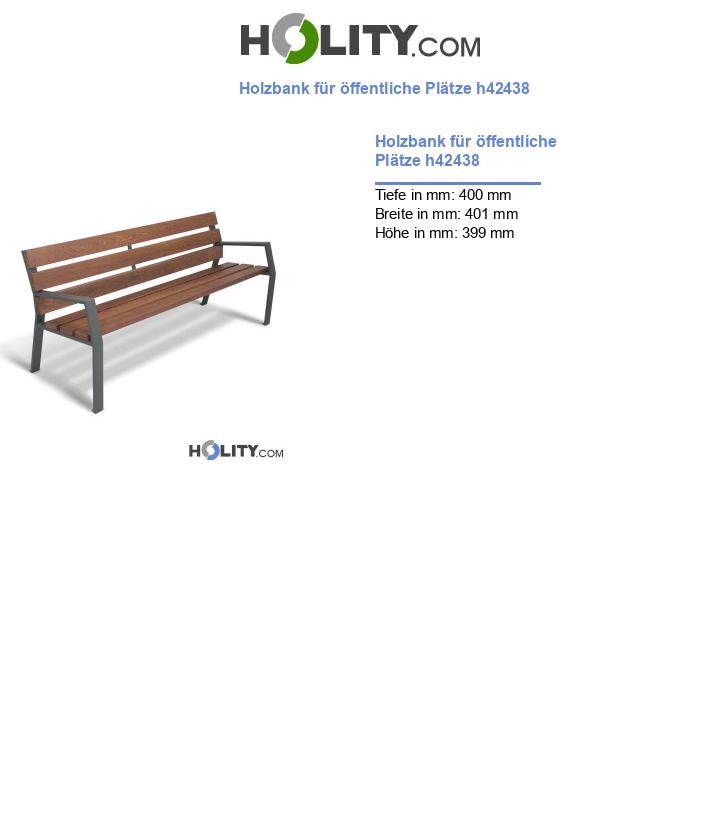 Holzbank für öffentliche Plätze h42438
