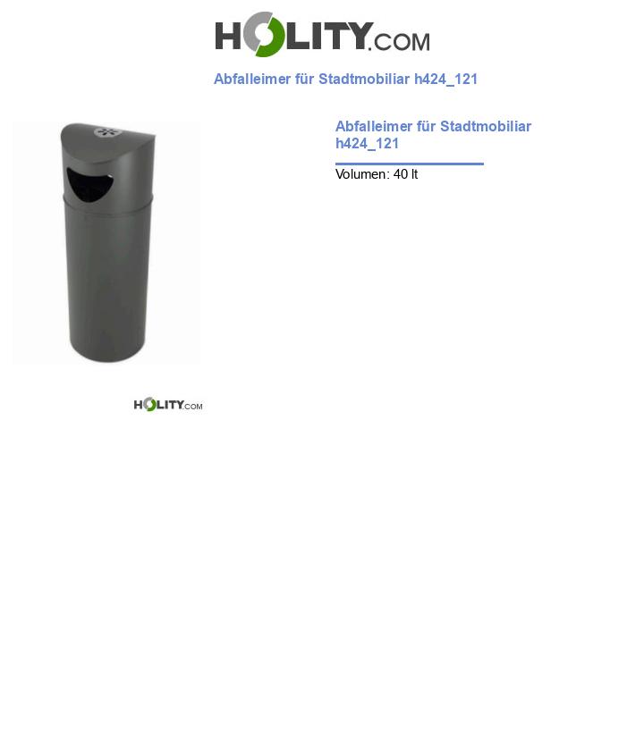 Abfalleimer für Stadtmobiliar h424_121