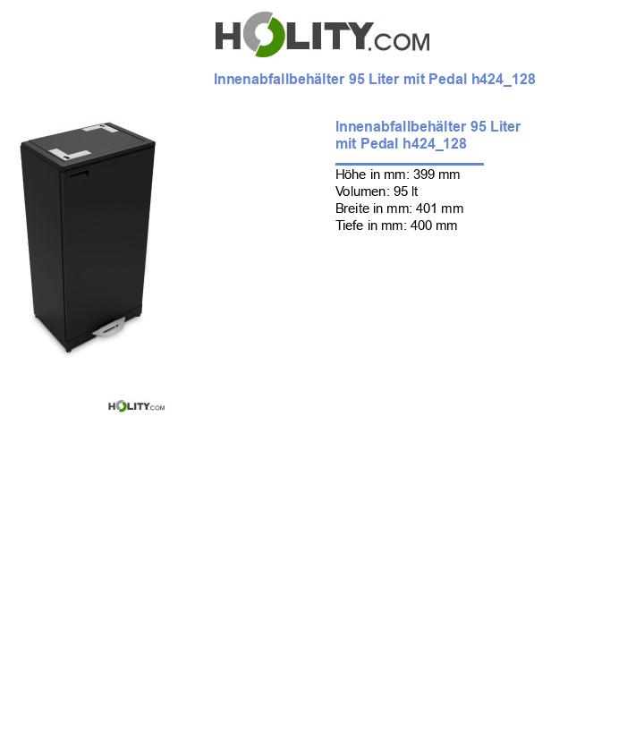 Innenabfallbehälter 95 Liter mit Pedal h424_128