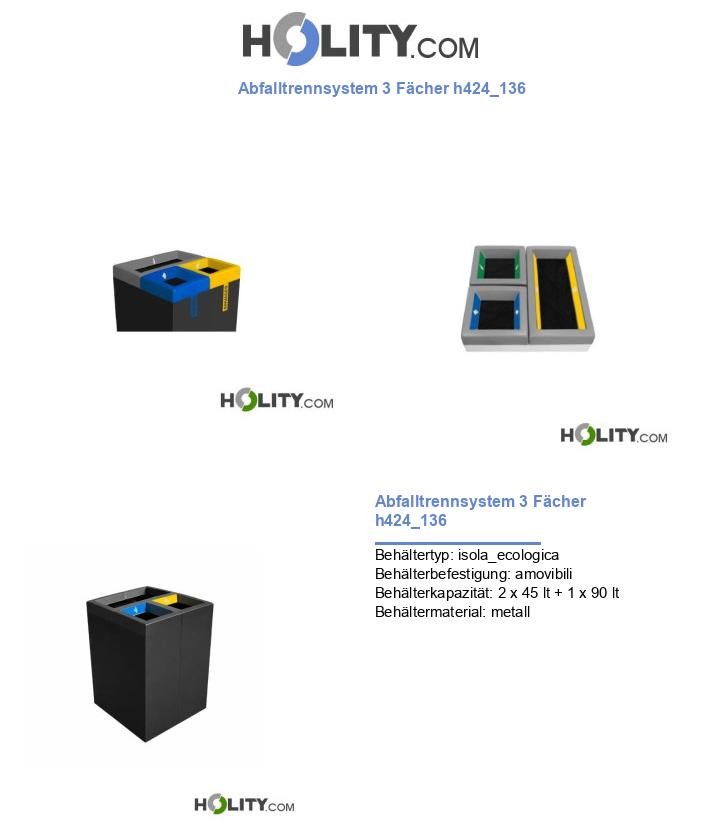 Abfalltrennsystem 3 Fächer h424_136