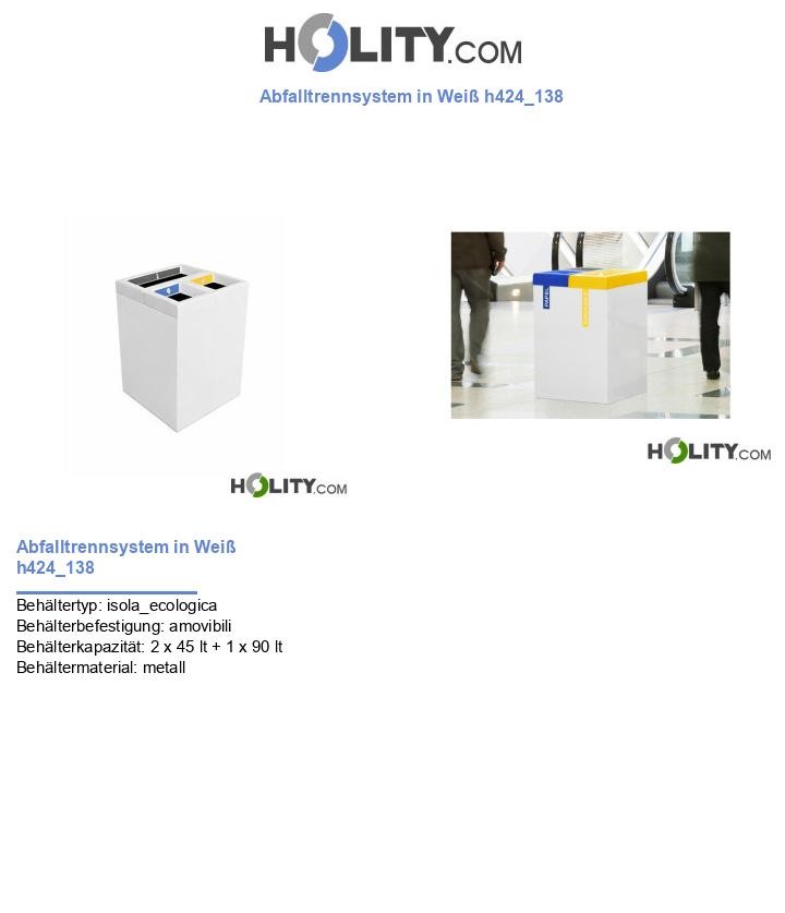 Abfalltrennsystem in Weiß h424_138