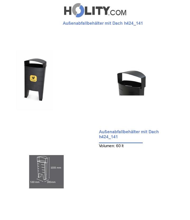 Außenabfallbehälter mit Dach h424_141