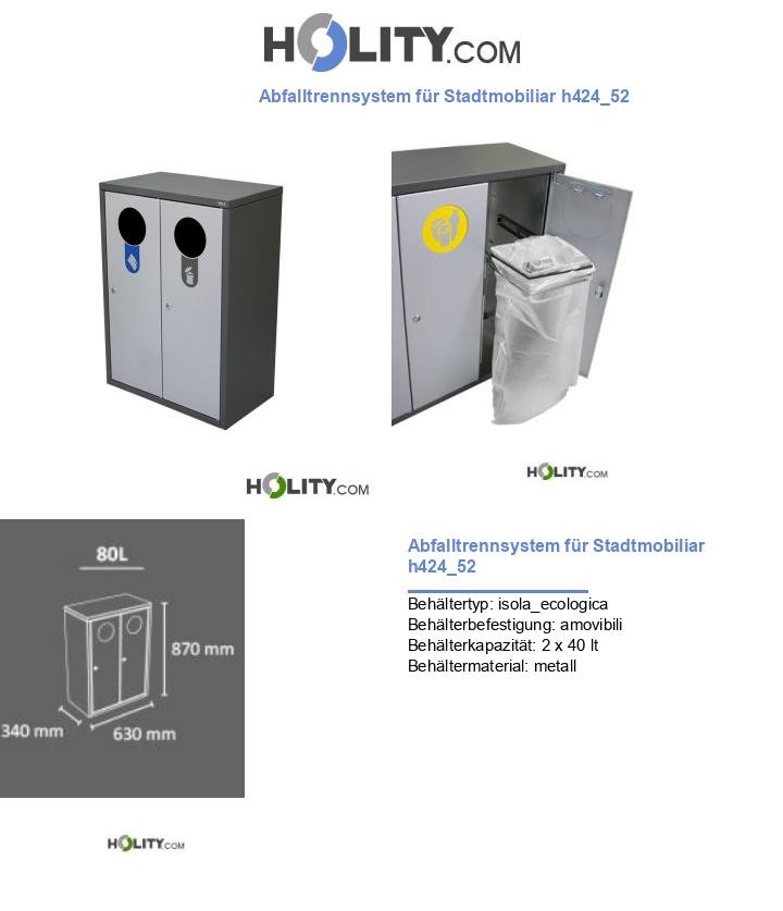 Abfalltrennsystem für Stadtmobiliar h424_52