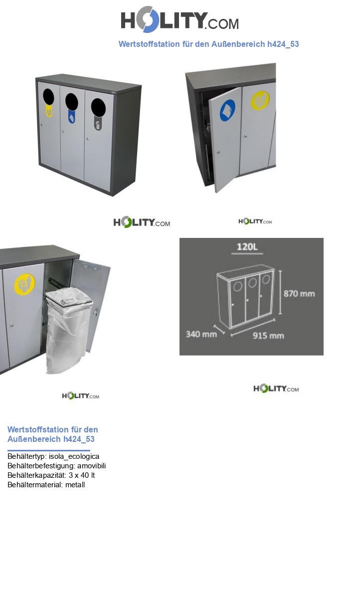 Wertstoffstation für den Außenbereich h424_53