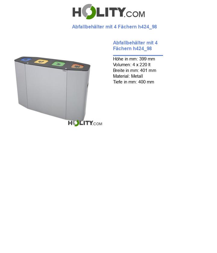 Abfallbehälter mit 4 Fächern h424_98