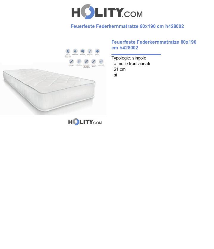 Feuerfeste Federkernmatratze 80x190 cm h428002