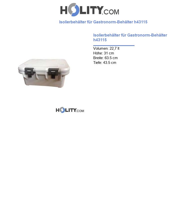 Isolierbehälter für Gastronorm-Behälter h43115