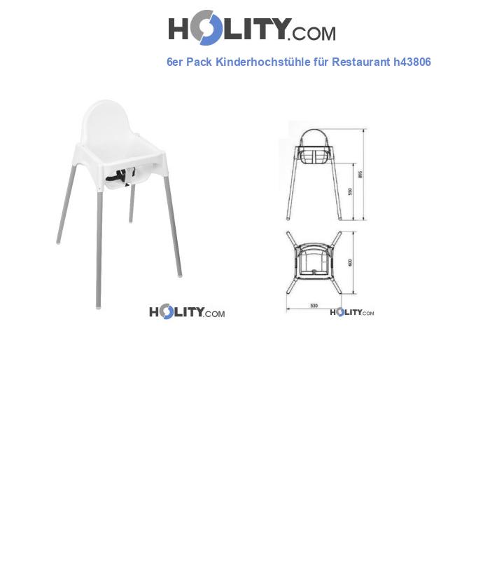 6er Pack Kinderhochstühle für Restaurant h43806