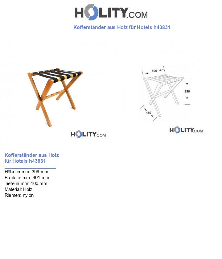 Reggivaligia in legno per hotel h43831