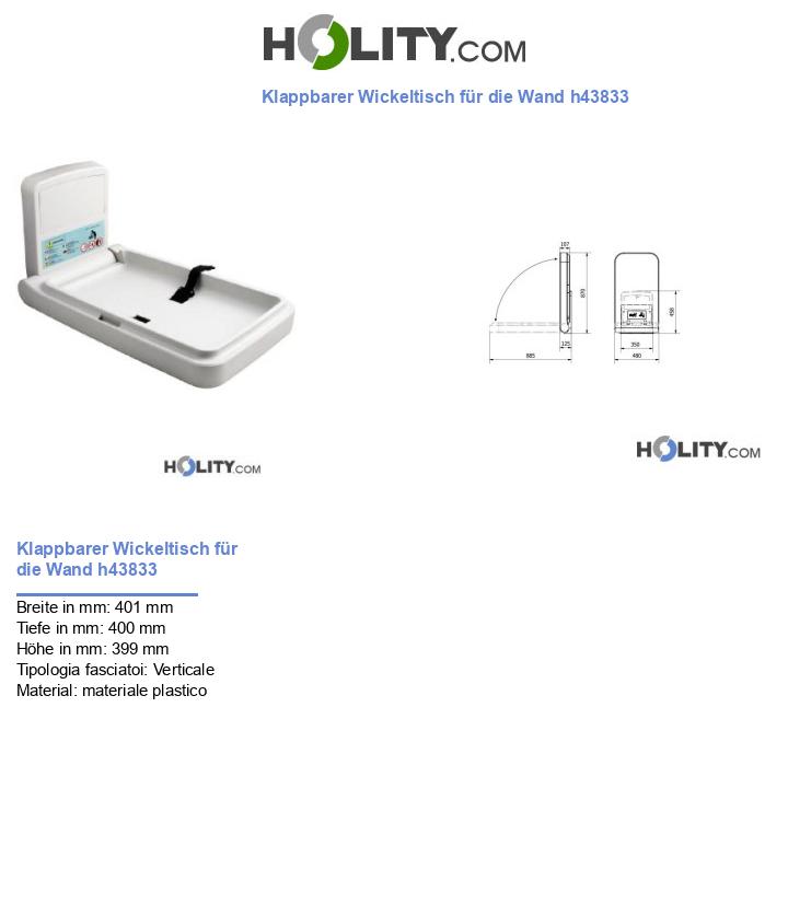 Klappbarer Wickeltisch für die Wand h43833