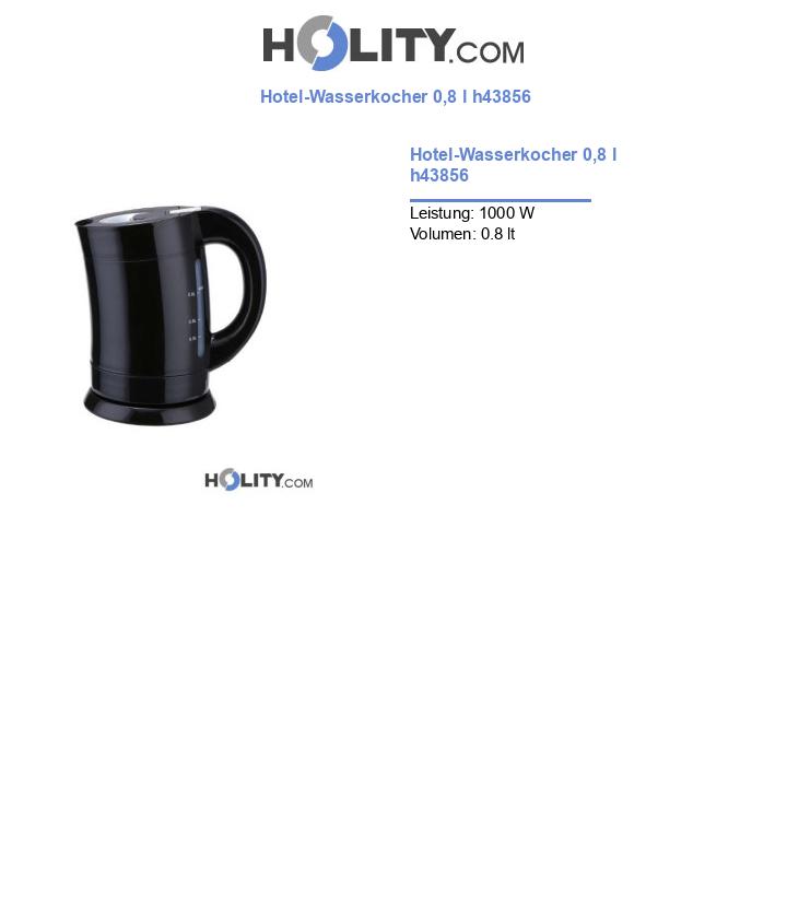 Hotel-Wasserkocher 0,8 l h43856