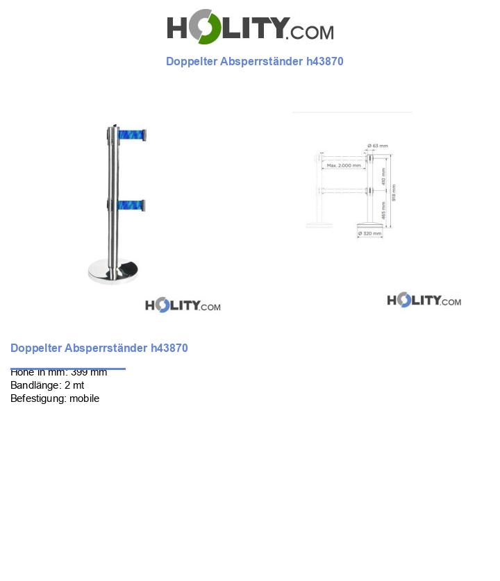 Doppelter Absperrständer h43870