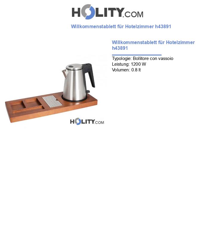 Willkommenstablett für Hotelzimmer h43891