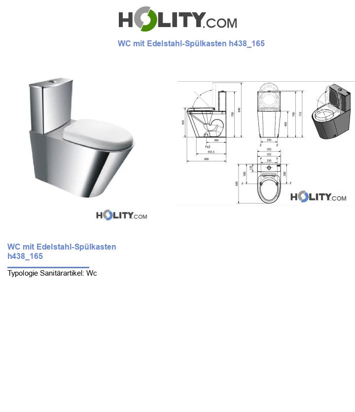 WC mit Edelstahl-Spülkasten h438_165