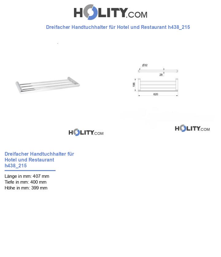 Dreifacher Handtuchhalter für Hotel und Restaurant h438_215