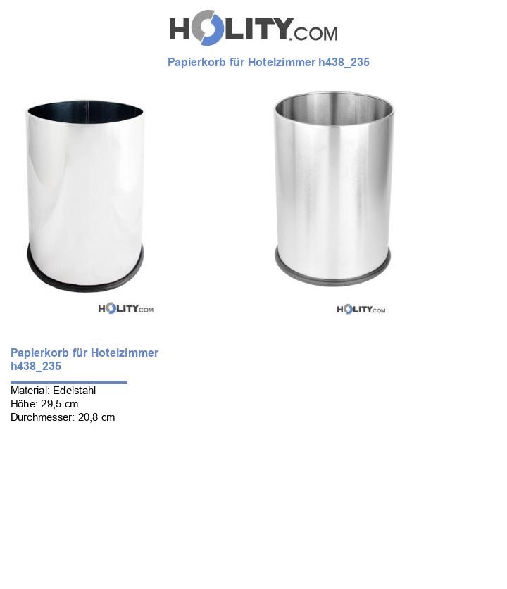 Papierkorb für Hotelzimmer h438_235