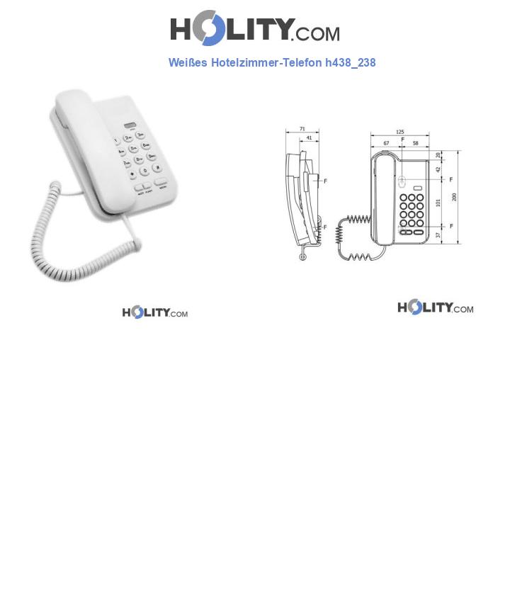 Weißes Hotelzimmer-Telefon h438_238