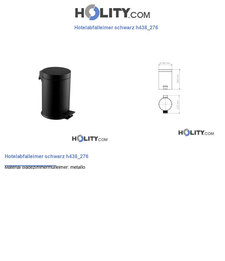 Hotelabfalleimer schwarz h438_276