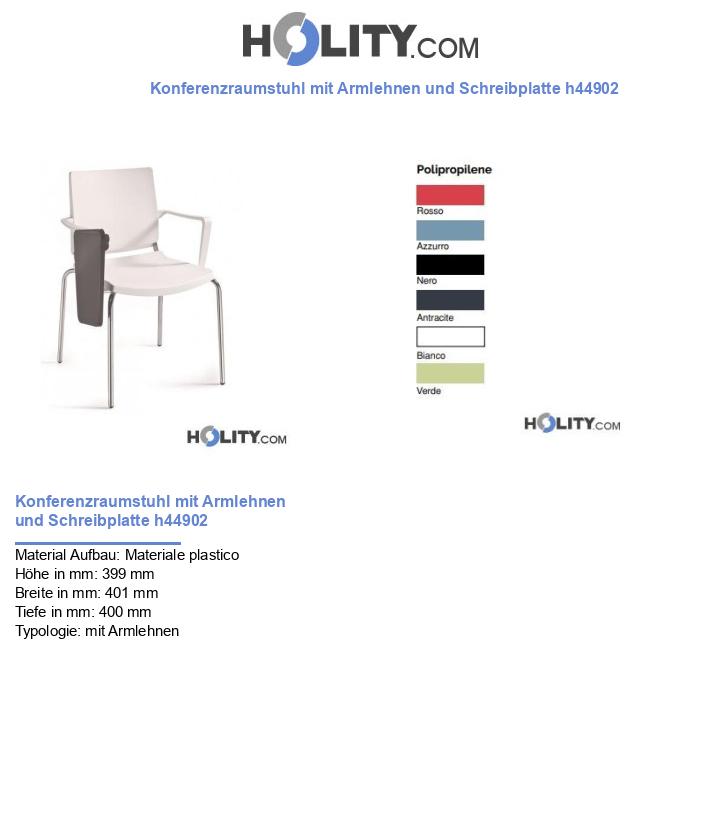 Konferenzraumstuhl mit Armlehnen und Schreibplatte h44902