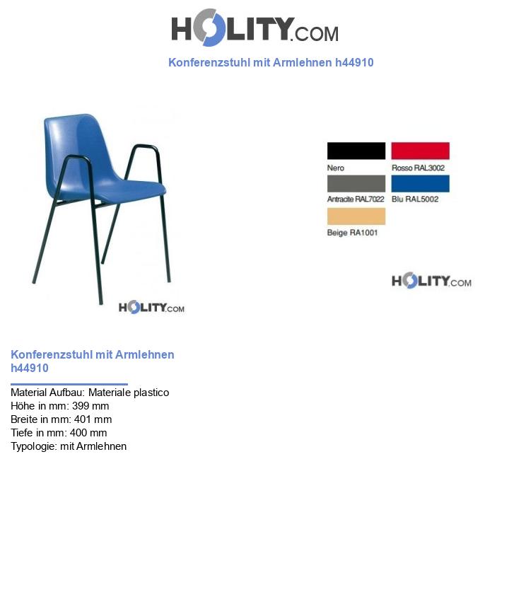 Konferenzstuhl mit Armlehnen h44910