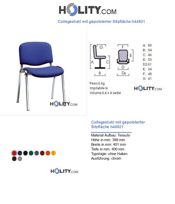 Collegestuhl mit gepolsterter Sitzfläche h44921