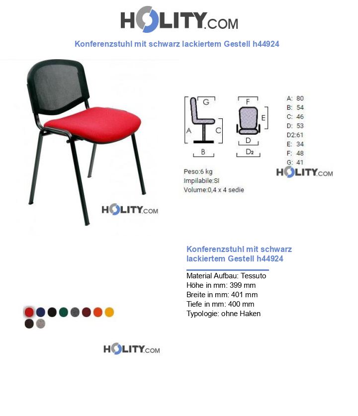 Konferenzstuhl mit schwarz lackiertem Gestell h44924