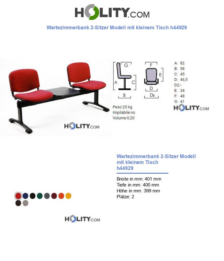Wartezimmerbank 2-Sitzer Modell mit kleinem Tisch h44929