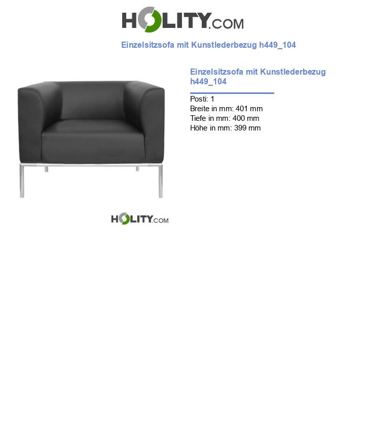 Einzelsitzsofa mit Kunstlederbezug h449_104