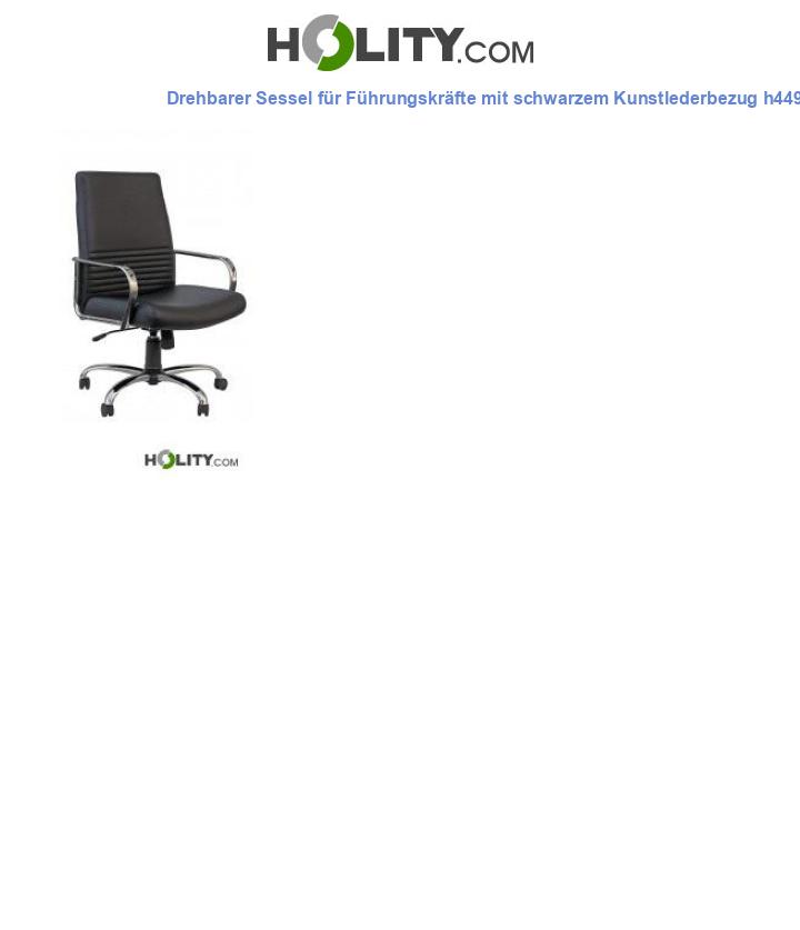 Drehbarer Sessel für Führungskräfte mit schwarzem Kunstlederbezug h449_136