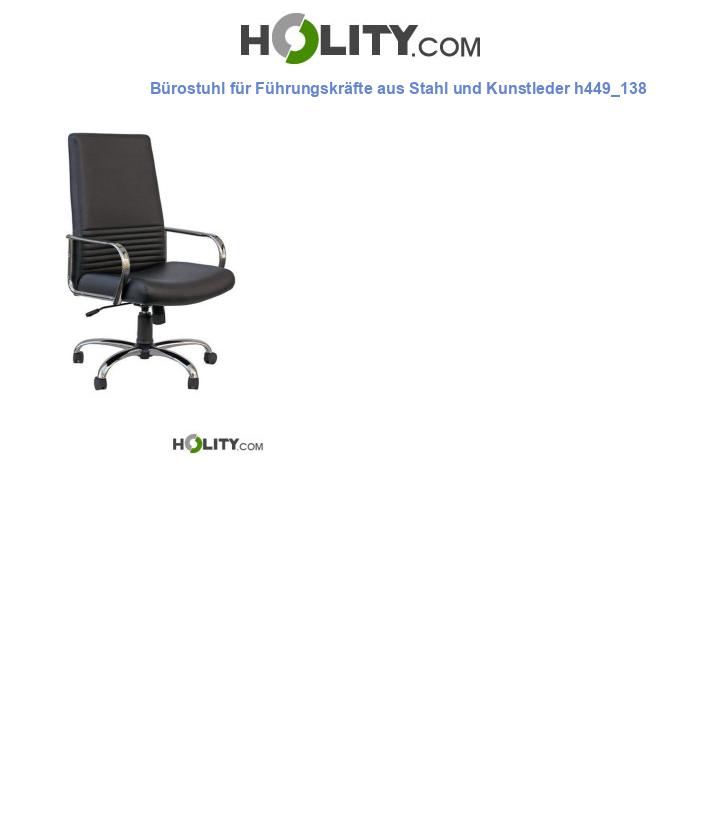 Bürostuhl für Führungskräfte aus Stahl und Kunstleder h449_138