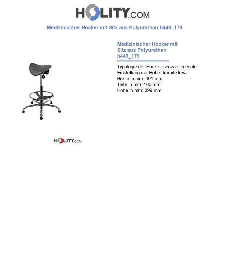 Medizinischer Hocker mit Sitz aus Polyurethan h449_179