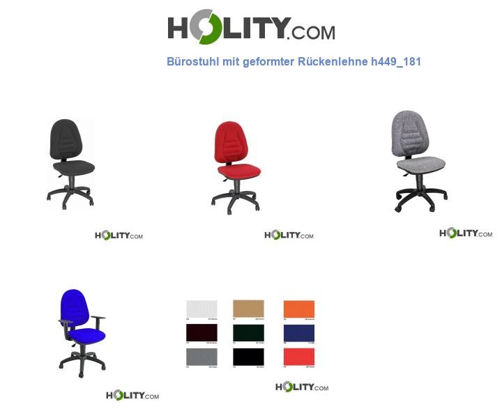 Bürostuhl mit geformter Rückenlehne h449_181