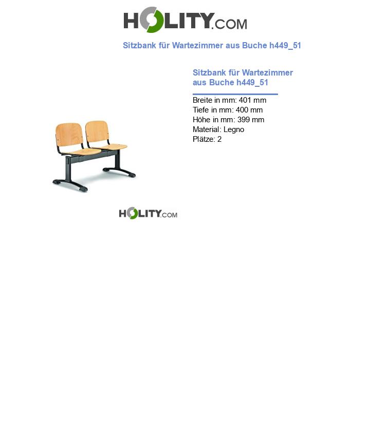 Sitzbank für Wartezimmer aus Buche h449_51