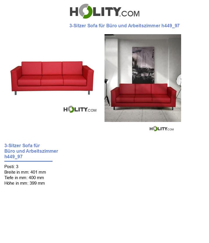 3-Sitzer Sofa für Büro und Arbeitszimmer h449_97